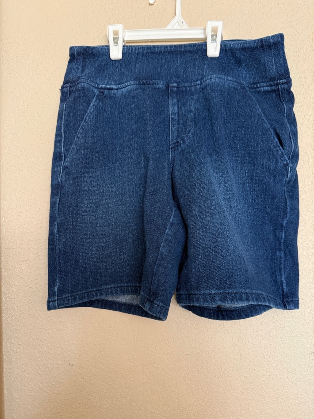 Belle by Kim Gravel Dark Blue Stretch Denim Shorts